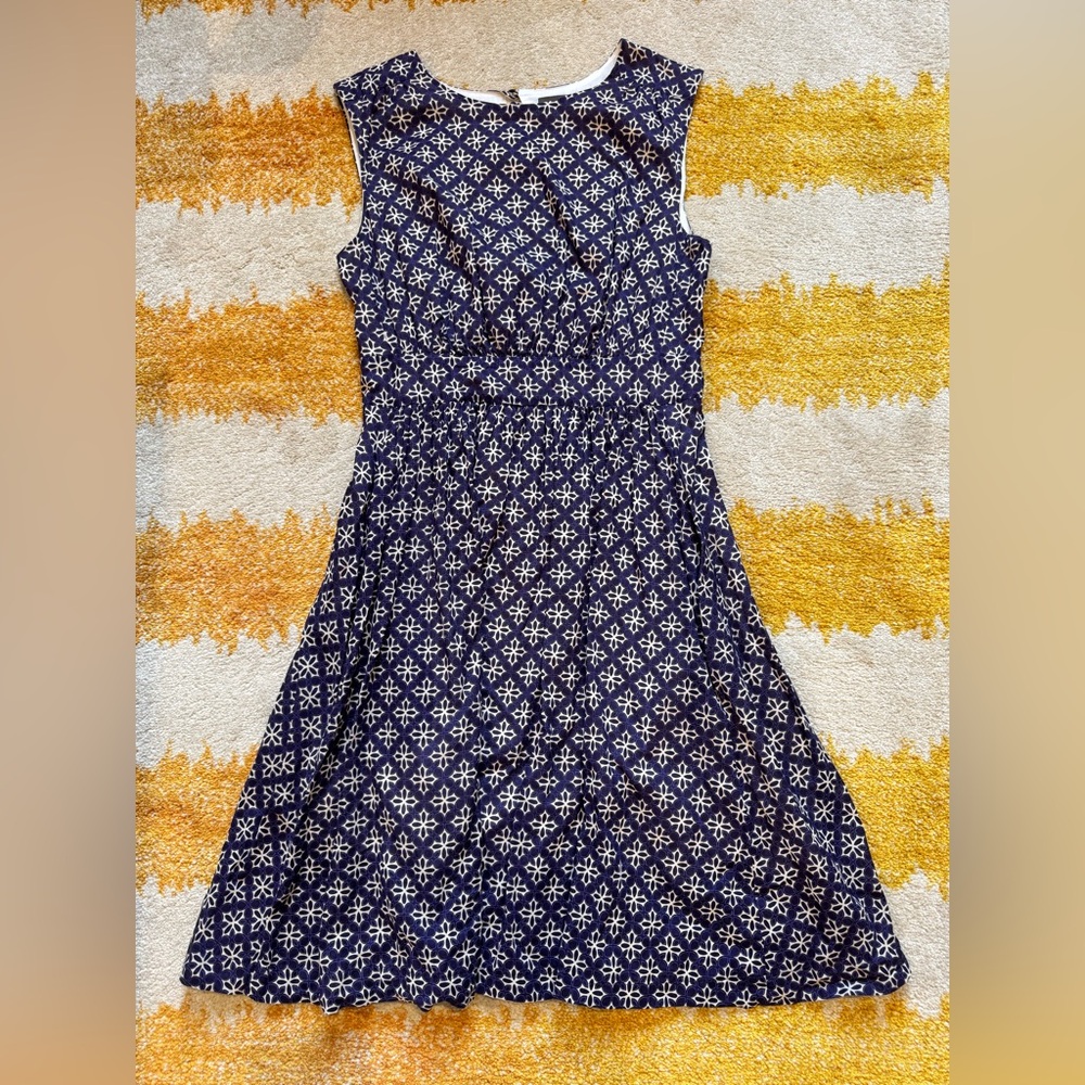 Emily & Fin Lucy Modcloth Too Much Fun purple diamond patterned cotton dress XS